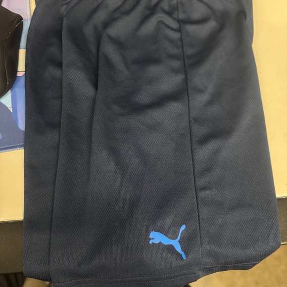 Navy Blue Puma Shorts (Size Small, Y8) - Picture 1 of 2
